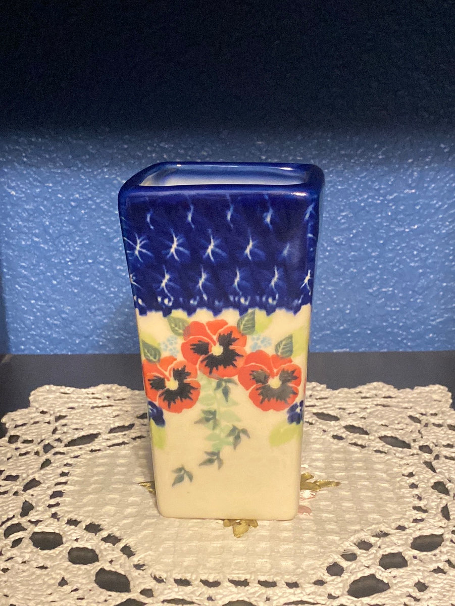 Red Pansy Unikat Vase – Polish Pottery Pantry