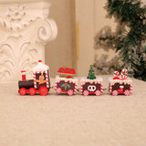 Wooden Christmas Train Tabletop Holiday Decor: Deer Style
