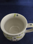 Moja Bubble Mug Green Cat Face with Fish and Paws Unikat