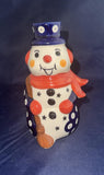 Zaklady Owls Eye with Blue Stars Snowman/Candle Holder - Pattern: Owls Eye with Blue Stars