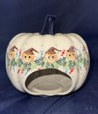 Ceramika Artystyczna Pumpkin Scarecrow Medium Luminary Pumpkin - Shape: D41 - Pattern: Pumpkin Scarecrow (1483)