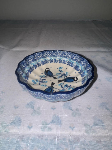 Bluebird Sm. Scalloped Bowl - Shape 023 - Pattern Bluebird