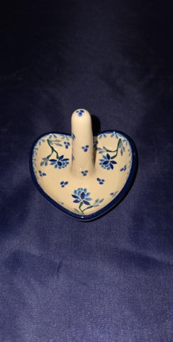 Blue Mum Ring Holder - Shape 904 - Pattern Blue Mum (2524)