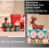 Wooden Christmas Train Tabletop Holiday Decor: Deer Style