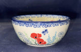 Ceramika Artystyczna Red Poppies with Butterflies Ice Cream Bowl - Shape: 017 - Pattern: Red Poppies with Butterflies (2901X)