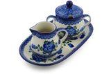 Blue Poppy 10” Cream & Sugar Set - Shape: 422 - Pattern: Blue Poppy (163X)