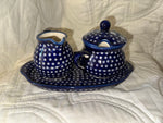 Blue Elegance Cream & Sugar with Tray - Shape: K-091 - Pattern: Blue Elegance (70MI)