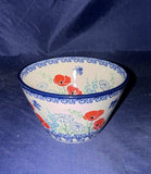 Ceramika Artystyczna Red Poppy with Daisies Small Straight Bowl - Shape: E95 - Pattern: Red Poppy with Daisies (2901X)
