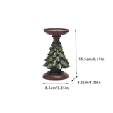 Christmas Tree Candle Holder Resin Decor for Holiday Home: Green / Large