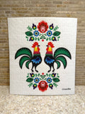 Polish Folk Rooster Swedish Dishcloth | Reusable Paper Towel