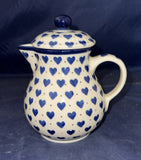 Ceramika Artystyczna Blue Heart Small Coffee Server - Shape: 089 - Pattern: Blue Hearts (570X)