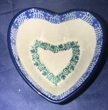 Ceramika Artystyczna Little Blue Roses Heart Bowl - Shape: A45 - Pattern: Little Blue Roses (1798)