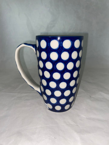 White Dot 12-ounce Latte Mug - Shape C52 - Pattern White Dot