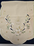 German Runner 16 by 36 Inches White Candle