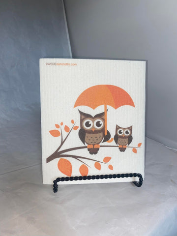 Orange Owl Swedish Dish Towel