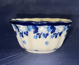 Ceramika Artystyczna Blue Cherry Small Ruffled Bowl - Shape: 916 - Pattern: Blue Cherry (2222)