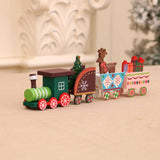 Wooden Christmas Train Tabletop Holiday Decor: Deer Style