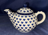 Ceramika Artystyczna Blue Hearts 3 Cup Teapot - Shape: 264 - Pattern: Blue Hearts (570X)
