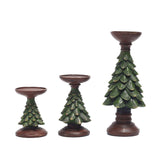 Christmas Tree Candle Holder Resin Decor for Holiday Home: Green / Large
