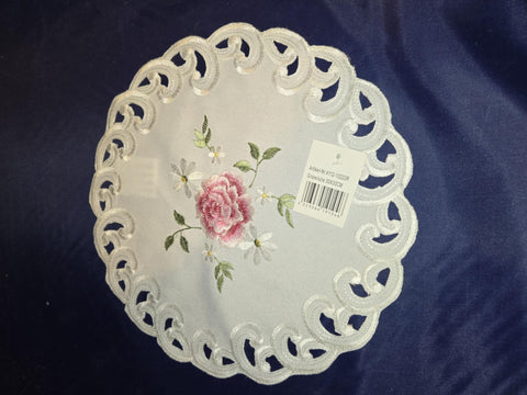 German Linen - Pink Rose - 12 Inch Round