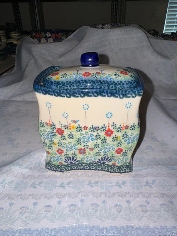 Polish Garden Canister with Lid - Shape PJ02 - Pattern Polish Garden