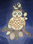 German Linen Lace Owl Lace  WindowHanging