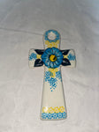 Ukraine Flower Hanging Cross - Pattern Ukraine Flower