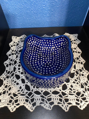 Blue Elegance Cat Dish - Pattern Blue Elegance