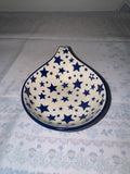 Blue Star Handled Spoon Rest - Shape 174 - Pattern Blue Star (359)