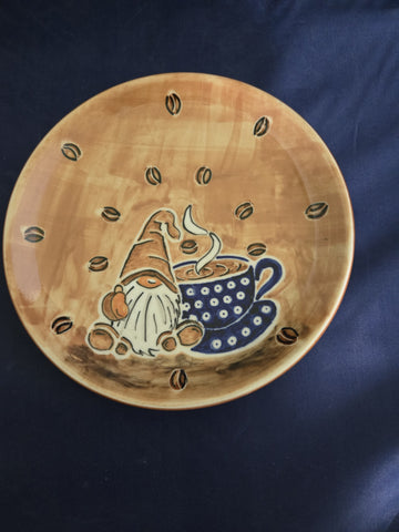 Moja Dessert Plate "Coffee Gnome with Cup" Limited Edition