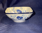 Ceramika Artystyczna Blue Poppies with Daisies Small Square Bowl - Shape: D11 - Pattern: Blue Poppies with Daisies (2902X)