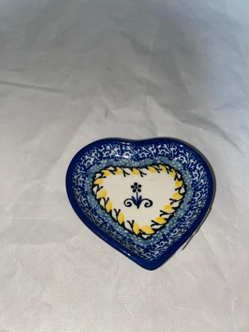 Blue Sunflower Sm. Heart Dish - Shape B64 - Pattern Blue Sunflower (2178)