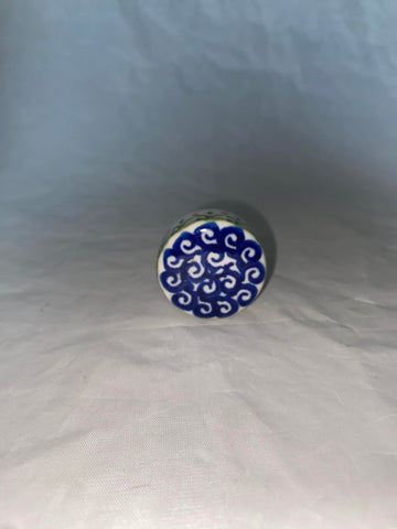 Blue Swirl Round Wine Stopper - Pattern Blue Swirl