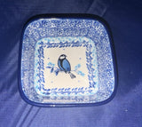 Ceramika Artystyczna Blue Bird Small 4" Square Bowl - Shape: 428 - Pattern: Blue Bird