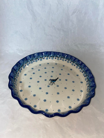 Bluejay Fluted Pie Dish - Shape 636 - Pattern Bluejay (2529)