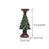 Christmas Tree Candle Holder Resin Decor for Holiday Home: Green / Large