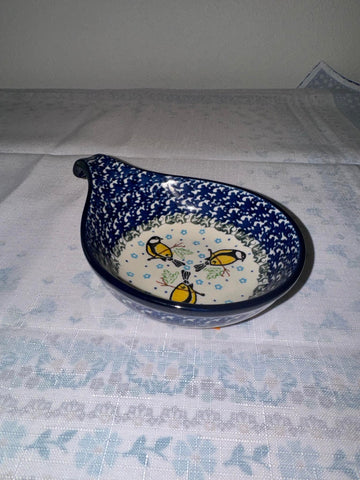 Yellow Bird Handled Spoon Rest - Shape 174 - Pattern Yellow Bird