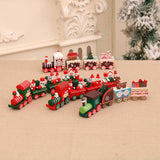 Wooden Christmas Train Tabletop Holiday Decor: Deer Style