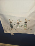 German Linen Bunny Friends Playing - 16 by 55 inch Runner