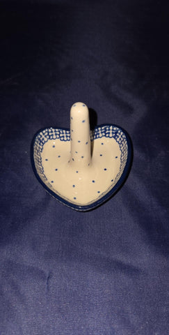 Blue Polka Dot Ring Holder - Shape 904 - Pattern Blue Polka Dot