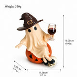 Halloween Ghost Wine Glass Resin Tabletop Decor: Ghost