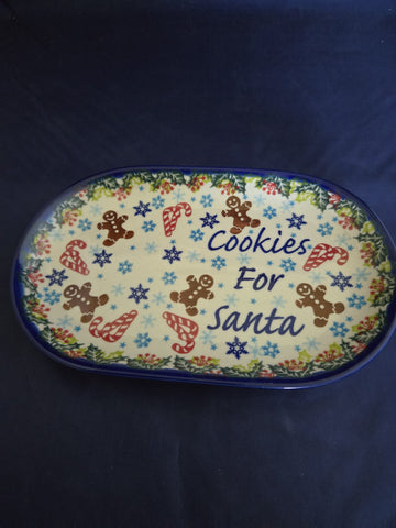 Vena Small Oval Platter - "Cookies For Santa"