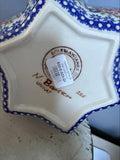 Polish Pottery Star shaped Bowl- Holiday Candy Cane