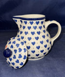 Ceramika Artystyczna Blue Heart Small Coffee Server - Shape: 089 - Pattern: Blue Hearts (570X)