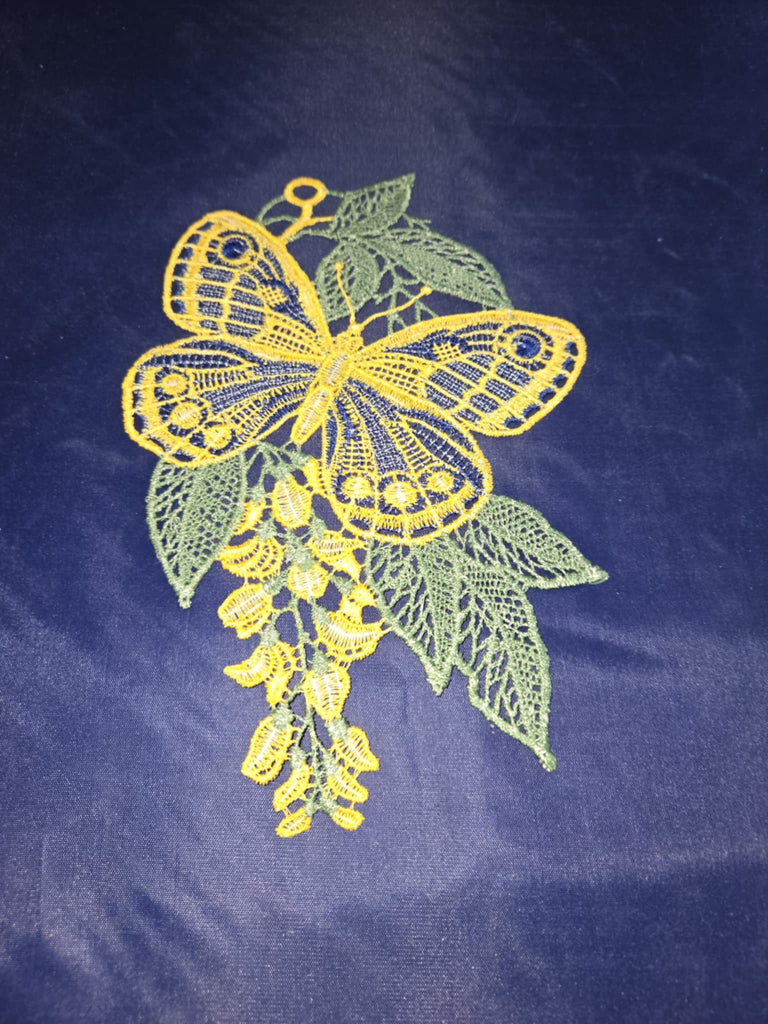 German Lace Linen Yellow Butterfly Linen Windown Wall Hanging – Polish ...