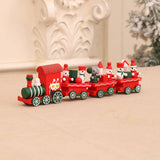 Wooden Christmas Train Tabletop Holiday Decor: Deer Style