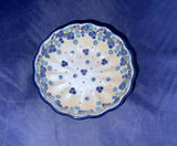 Ceramika Artystyczna Berry Blue Small Scalloped Bowl - Shape: 023 - Pattern: Berry Blue (2716X)