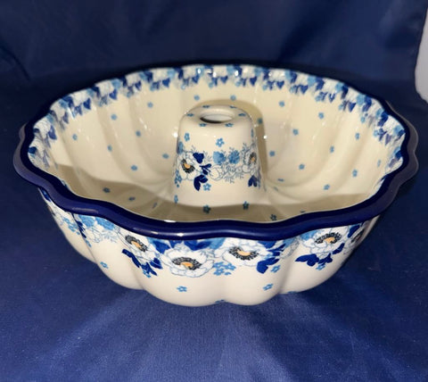 Blue Cherry Large Bundt Pan - Shape: A55 - Pattern: Blue Cherry (2222)