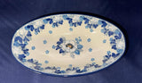 Blue Cherry Oval Bowl - Shape: D85 - Pattern: Blue Cherry (2222)