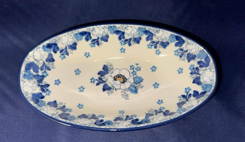Blue Cherry Oval Bowl - Shape: D85 - Pattern: Blue Cherry (2222)